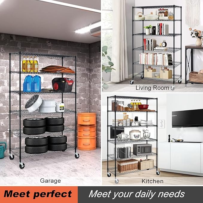 Meet perfect 6-Tier Wire Shelving Unit - Image 7