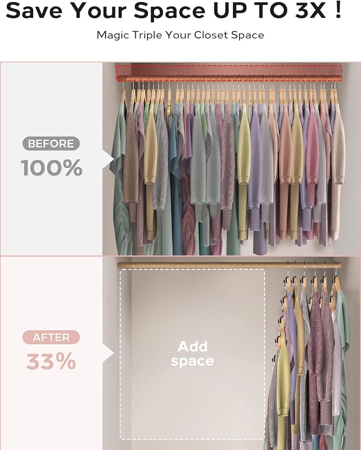 Velvet Clothes Hanger Connector Hooks 40PCS Space Saving Hanger Hooks Space - Image 3