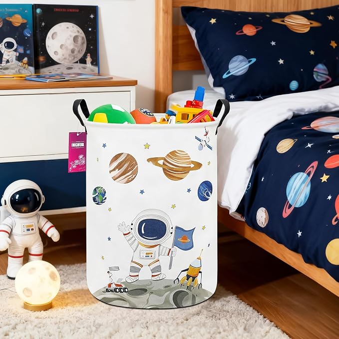 Laundry Hamper Large Canvas Fabric Lightweight Storage Basket/Toy - Image 3