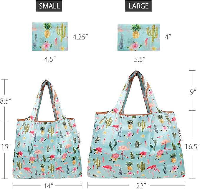 allydrew Large Foldable Tote Nylon Reusable Grocery Bag - Image 2