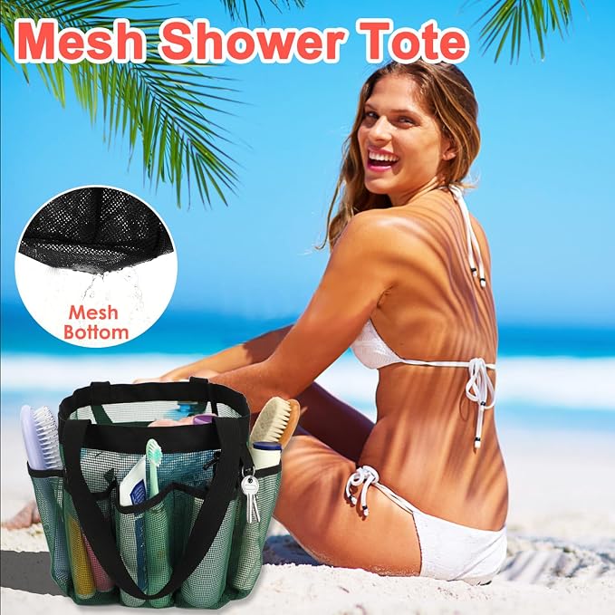 Mesh Shower Caddy Portable for College Dorm Room Essentials, 8-Pocket Large - Image 5