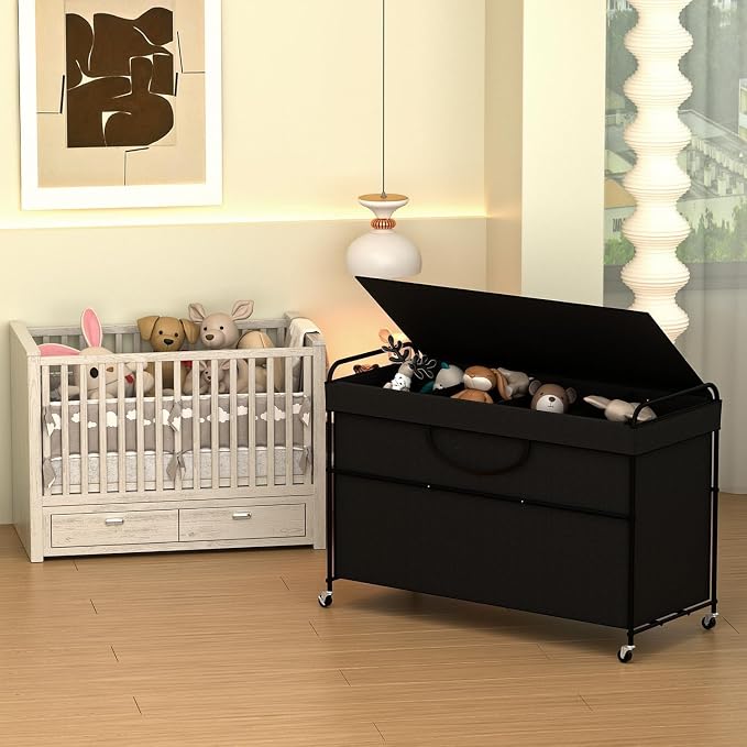 240L Large Laundry Hamper, 4 Compartment Laundry Basket - Image 8