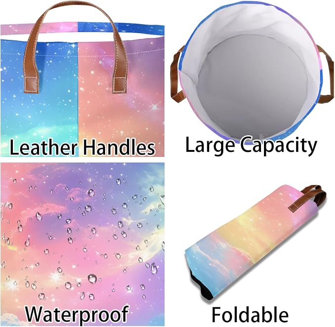 Clouds Sky Laundry Hamper Waterproof Collapsible Basket - Image 3