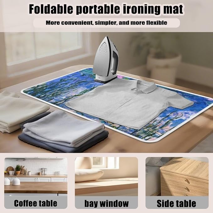 Water Lilies Pattern Portable Ironing Mat Anti Slip - Image 4