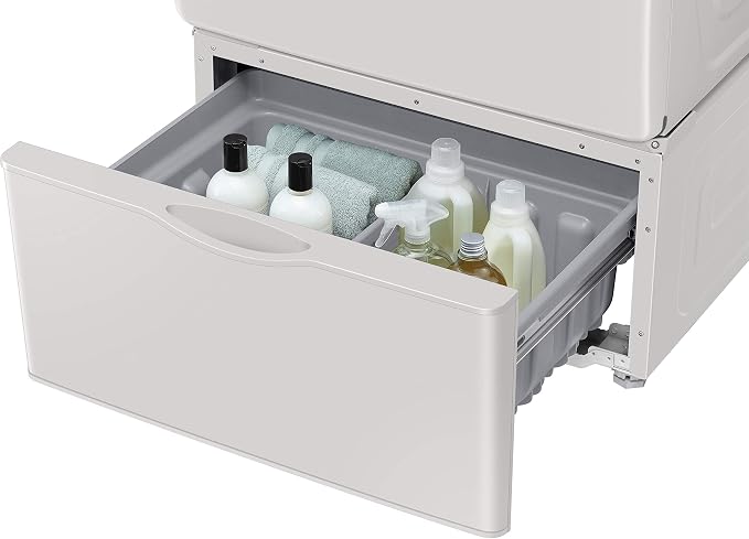 SAMSUNG 27-Inch Washer Dryer Pedestal Stand w/ Pull Out Laundry Storage Drawer - Image 10