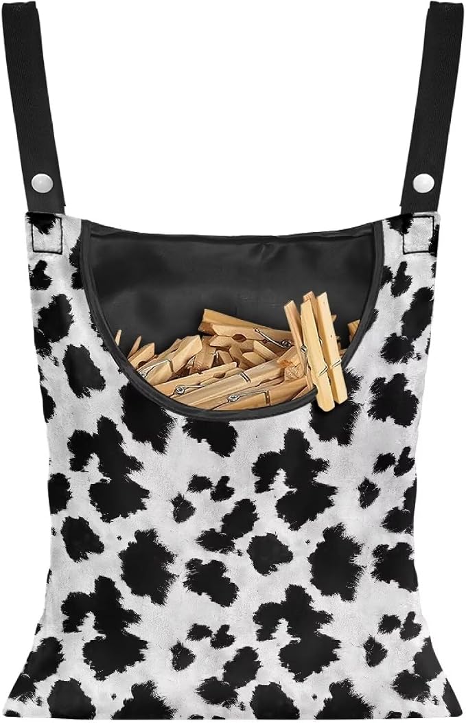 2 Pcs Cow Print Clothespin Bag by LJMKZJN