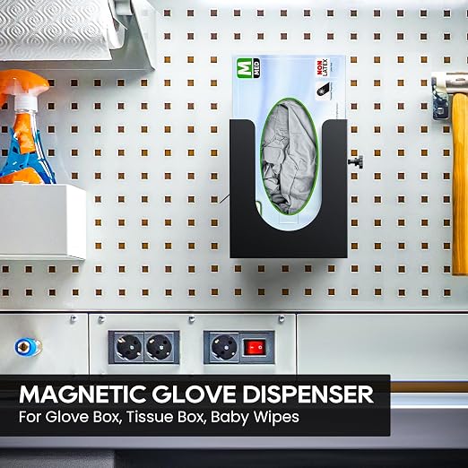THYGIFTREE Magnetic Glove Box Holder 2 Pack, Wall Mount Metal Rubber Disposable - Image 4