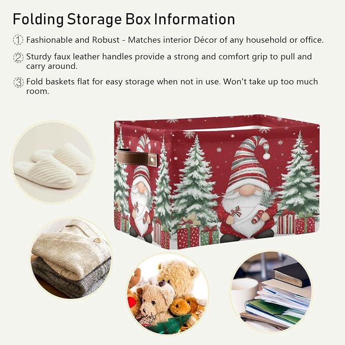 Pfrewn Christmas Winter Storage Basket Gnome - Image 6