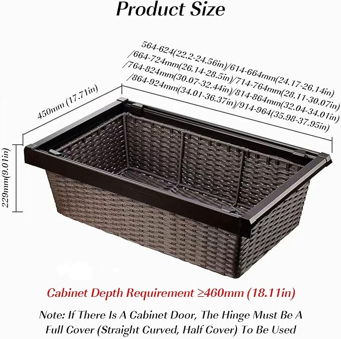 Pull Out Drawer Organizer Containers, Slide Out Pantry Shelves, Rattan - Image 2