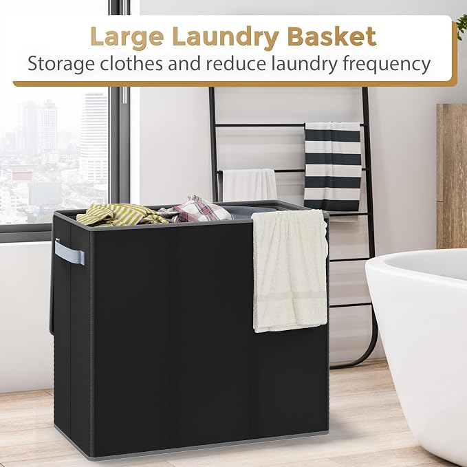 180L Laundry Hamper 3 Section, Large Laundry Hamper - Image 7