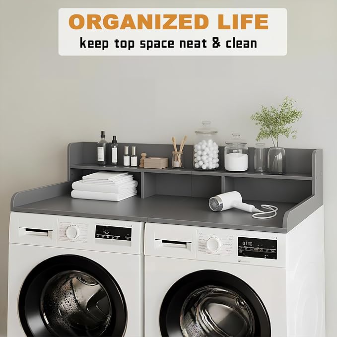 Washer Dryer Countertop with Shelf, 2-Tier Laundry Countertop Over Washer and - Image 2