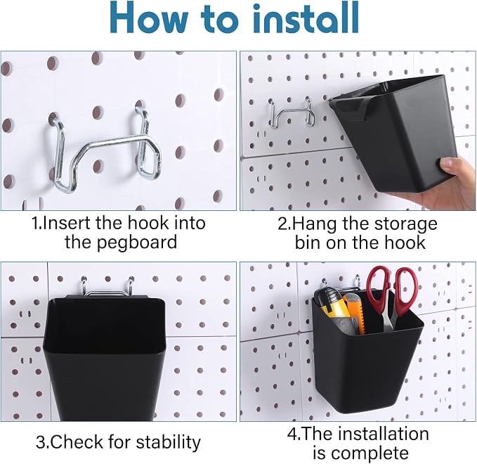 Namalu 12 Pack Peg Board Storage Bins - Image 5