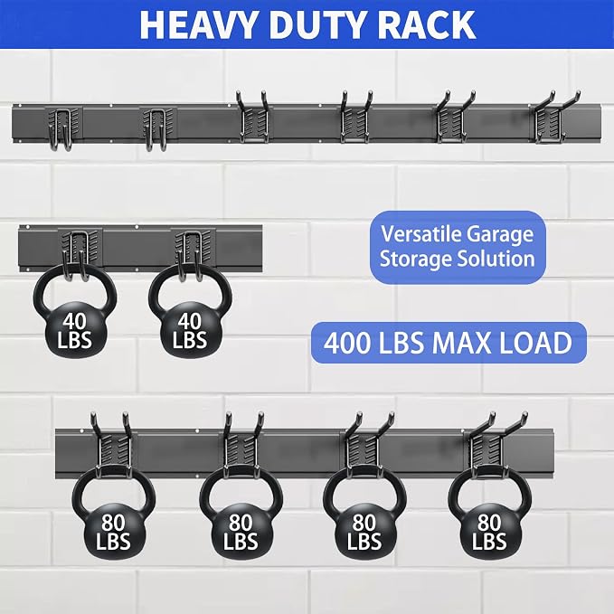 Garage Wall Organizer Wall Mount, 48inch Heavy Duty Garden Tool organizer - Image 3