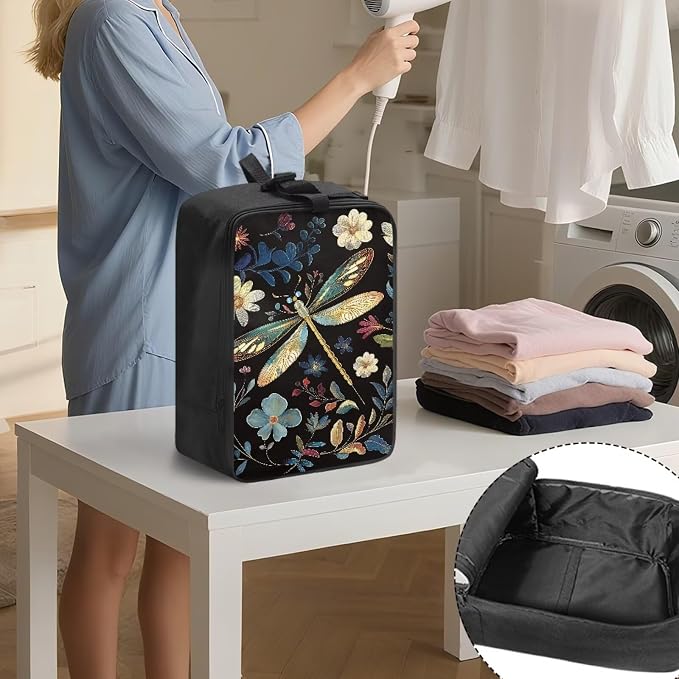 Steamer Storage Bag Floral Dragonfly Travel Pouch - Image 3