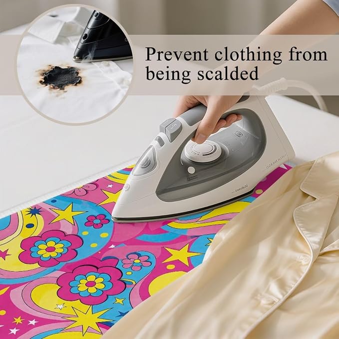 Boho 70s Hippie Style Ironing Mat Foldable Heart Shaped Pattern Ironing Pad - Image 3