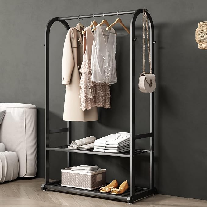 Freestanding Clothing Rack, Metal Garment Rack by BUZUEYModernmetalfurniture