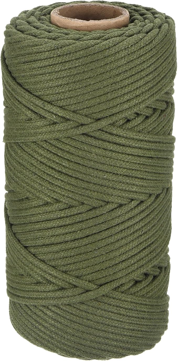 Rebower Macrame Cord 4mm x 109 Yard, Natural Cotton Macrame Rope Twisted by Rebower