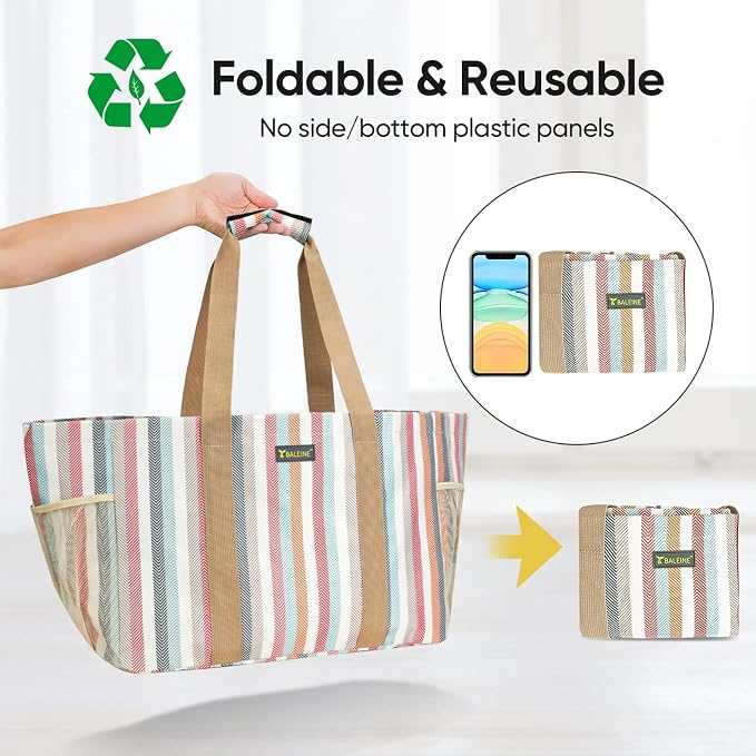 BALEINE Soft 9 Gallon Extra Large Utility Tote, Foldable Reusable Storage Bag - Image 3