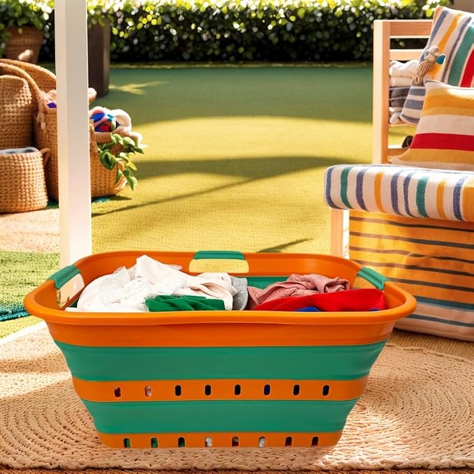 SAMMART 42L Set of 2 Plastic Foldable Storage Basket/Container - Image 4