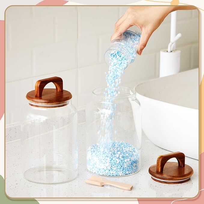 4 Pcs 64oz Glass Laundry Storage Containers - Image 2