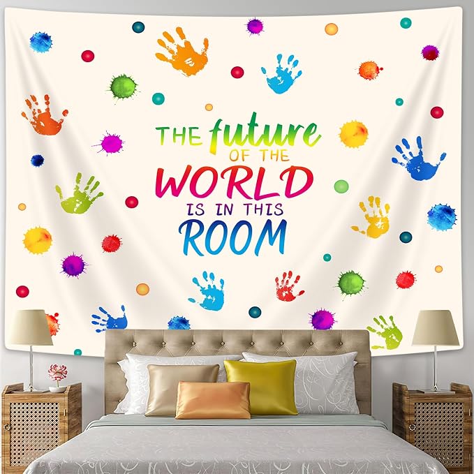 Learning Tools Tapestry, Colorful Inspirational Quotes Wall Hanging - Image 4