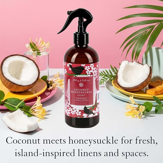 Abbey & Sullivan Linen Spray, Coconut Honeysuckle, 16 oz. - Image 2