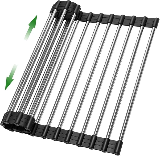 Expandable Large Draining Rack, Roll Up Heat-Resistant Dish Drainer by Unknown
