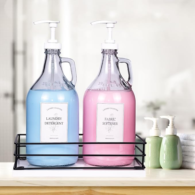 2 Pcs Glass Liquid Laundry Detergent Dispenser, Half Gallon Dispenser - Image 3