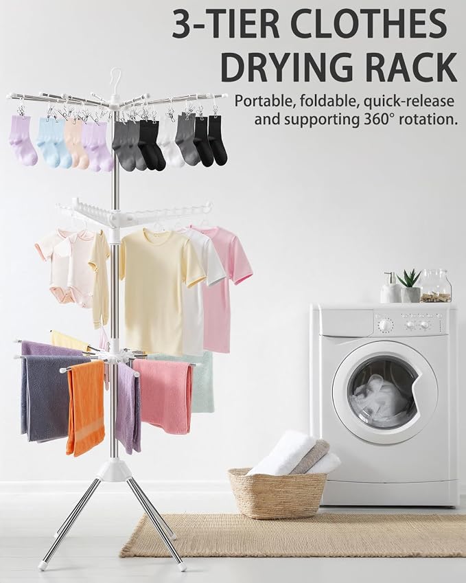 Foldable Clothes Drying Rack - Image 2