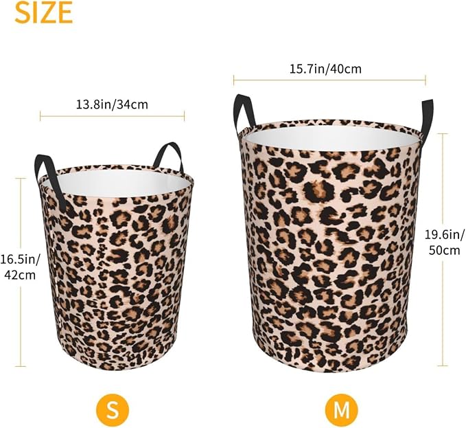 Cheetah Leopard Print Animal Skin Laundry Hamper Bag - Image 4