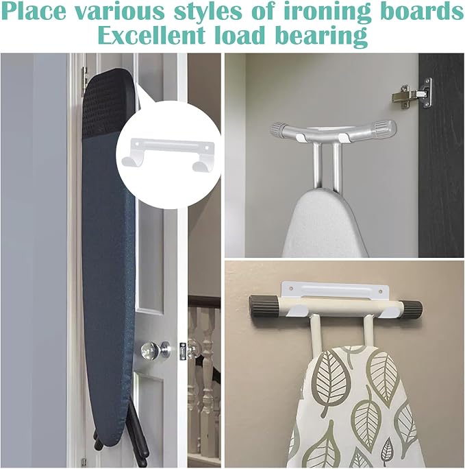 Ironing Board Holder, Wall Mount Stainless Steel Ironing Board Hanger - Image 3