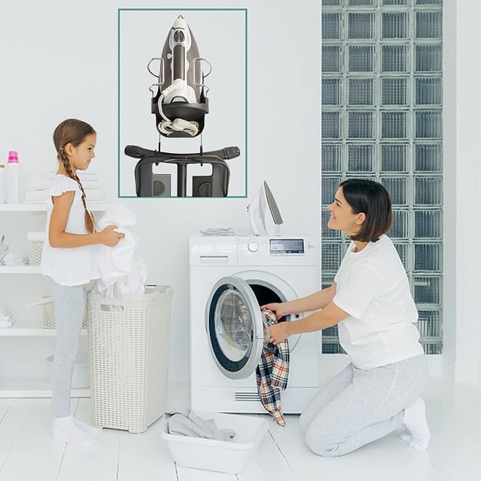 DOUBLE 2 C Ironing Board Hanger Wall Mount Electric Iron Holder Iron and - Image 8