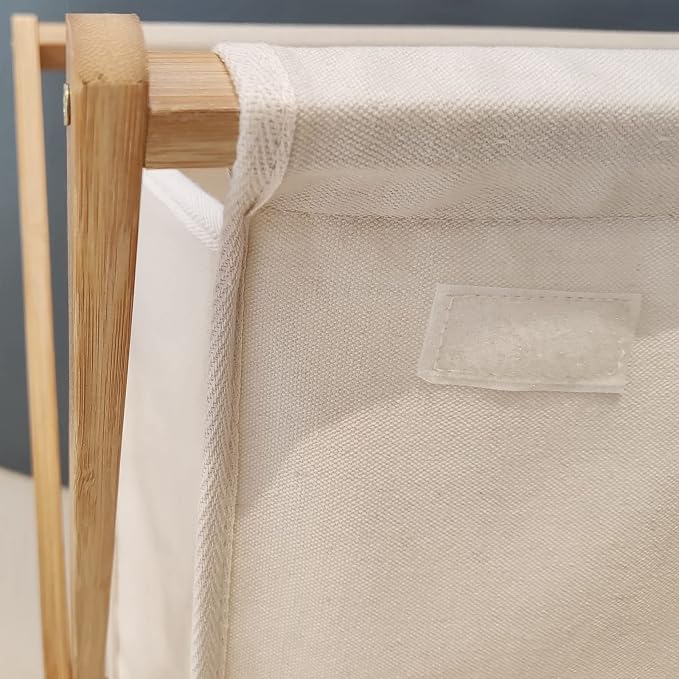 Bamboo Wood X-frame Laundry Hamper - Image 6