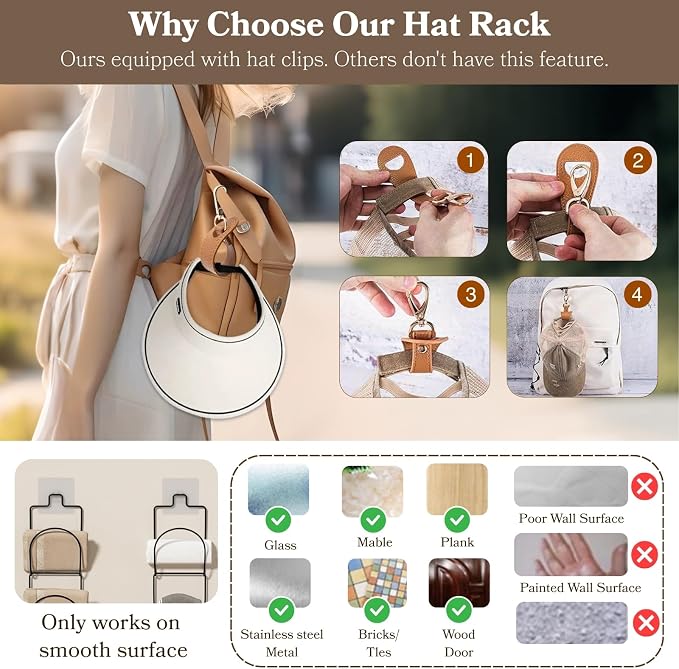 18 Pack Over The Door Hat Organizer - Image 8