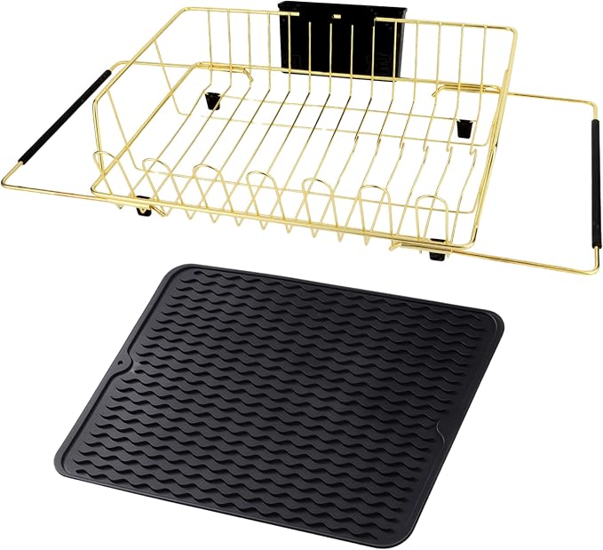 Golden Expandable Dish Drying Rack by HAYAWEY