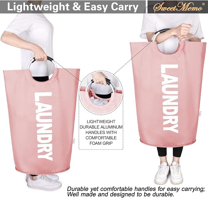 Large Laundry Basket Collapsible，Freestanding Clothes Hamper Bag - Image 5