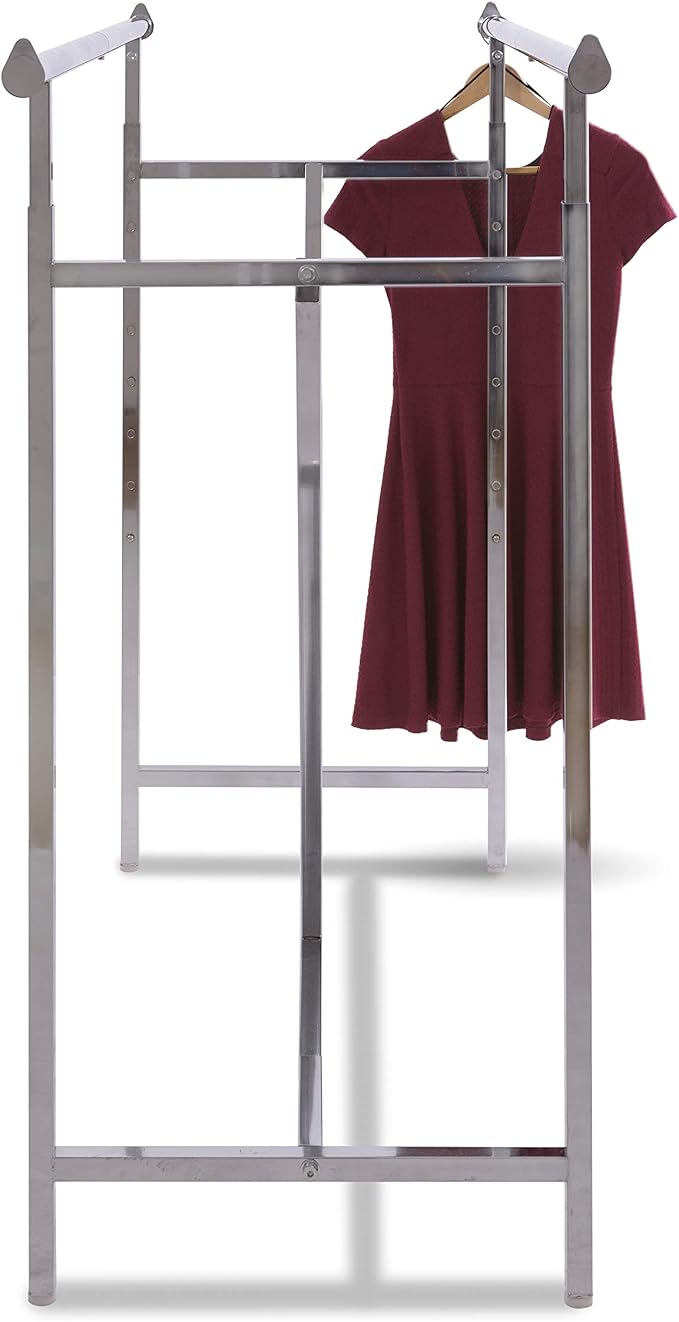 Econoco - Adjustable Heavy Duty Double Bar, Retail Clothing Rack, Rectangular - Image 3