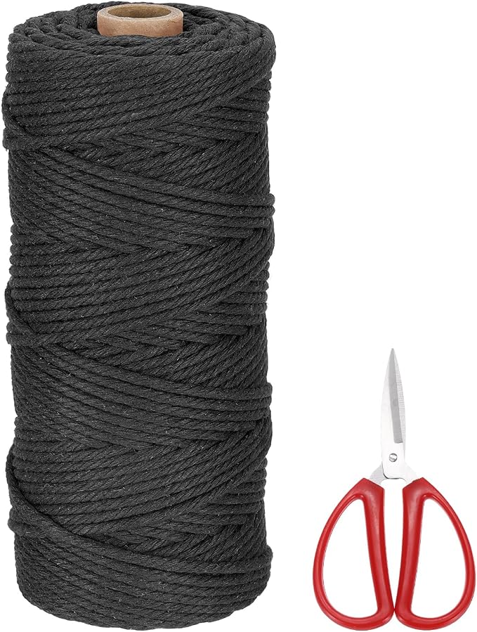 MECCANIXITY Braided Macrame Cord, 3mm x 109 Yards Natural Cotton Rope Macrame by MECCANIXITY