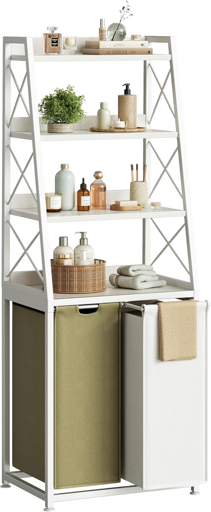 Laundry Basket, 2 Section Laundry Hamper by Herture
