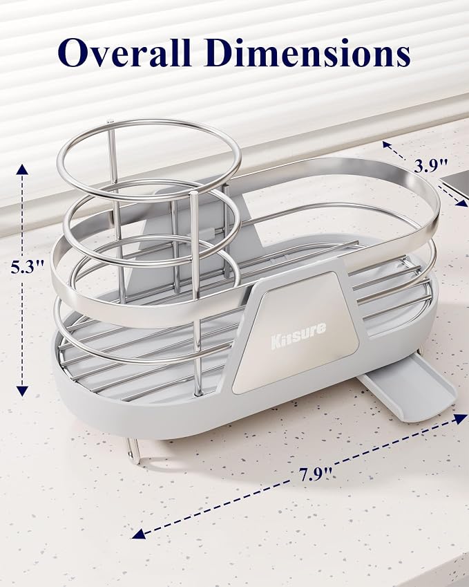 Kitsure Space-Saving Kitchen Sink Caddy, Rustproof Metal Sink Organizer - Image 2