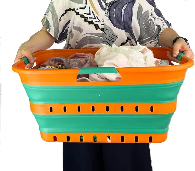 SAMMART 42L Set of 2 Plastic Foldable Storage Basket/Container - Image 6