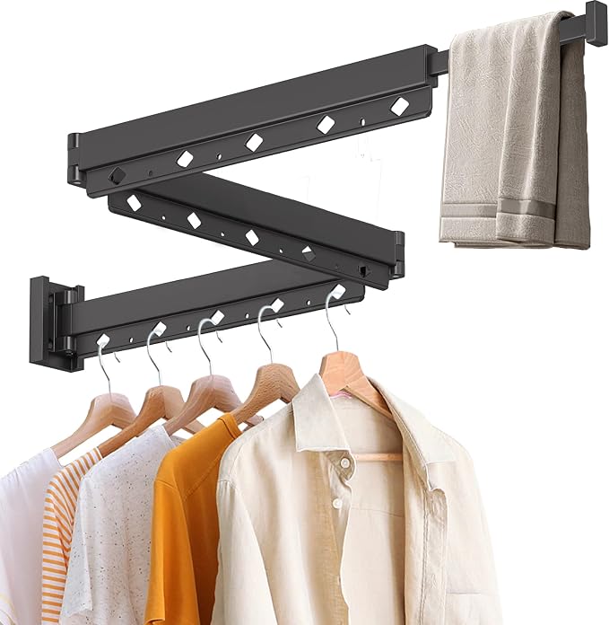 Clothes Drying Rack, Laundry Drying Rack Wall Mount by iMonse