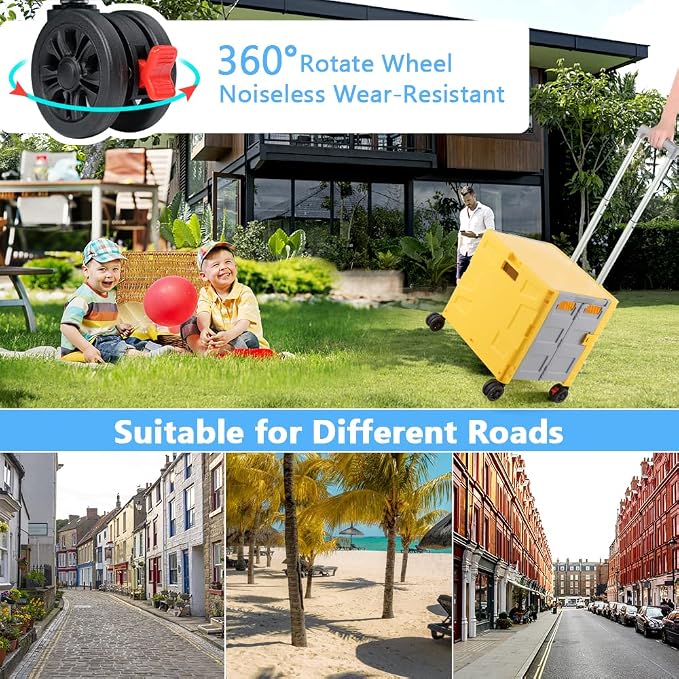 Foldable Shopping Utility Cart Portable Rolling Crate Handcart - Image 4