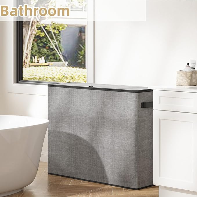 180L Laundry Hamper 3 Section, Large Laundry Hamper - Image 5