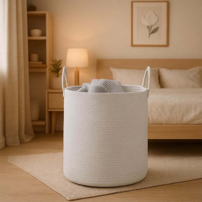 Woven Basket Nursery Laundry Hamper - Image 6