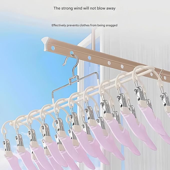 Stainless Steel Sock Clothes Drying Rack 20 Clip Rustproof Laundry Organizers - Image 8