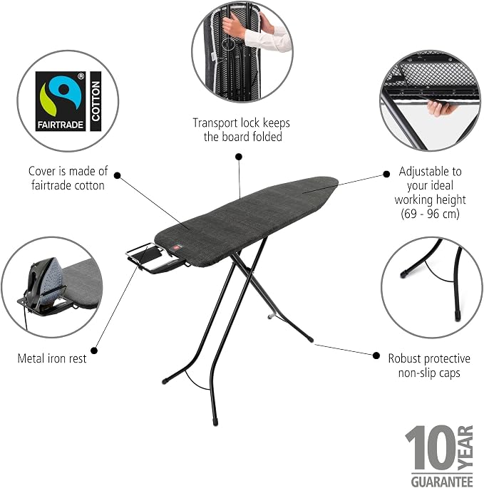 Brabantia Size B Ironing Board 7 Height Options, Adjustable Steam Iron Rest - Image 2