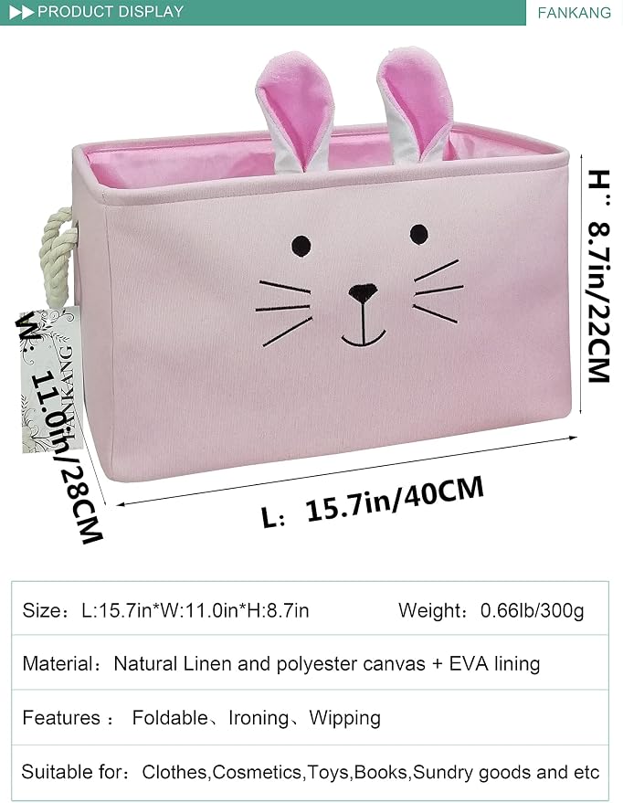FANKANG Rectangular Fabric Storage Bin Box Laundry Basket - Image 2