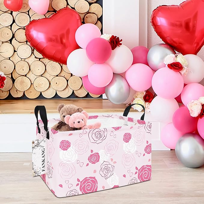 FANKANG Storage Bins, Nursery Hamper Canvas Laundry Basket Foldable - Image 3