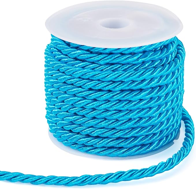 1 Roll 3mm Twisted Cord, 3 Layers Braided Cord by Spritewelry